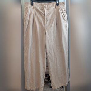 American Eagle Outfitters Wide Leg Khaki Pants - Light Beige